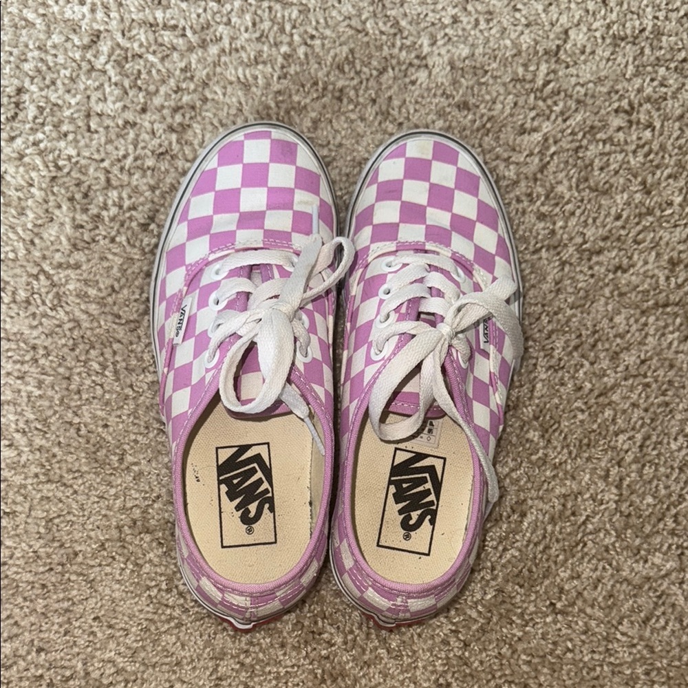 Vans Pink Checkered Sneakers